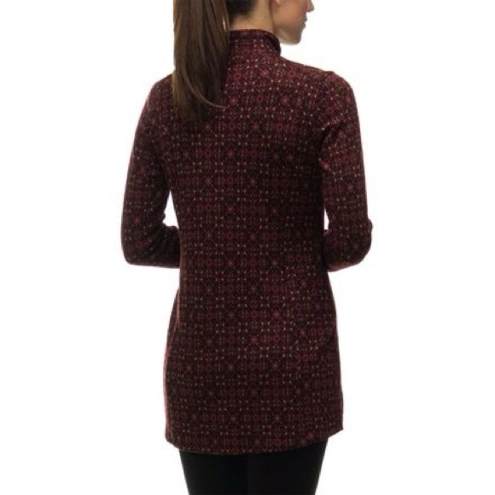 Ibex Juliet 100% Merino Wool Cardigan Zip Sweater Brown Print Medium - Picture 3 of 13